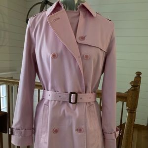 Pink trench coat, Lands End, size 6. Cute!